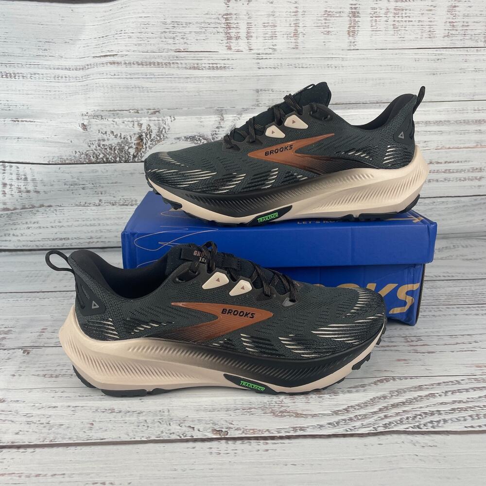 Brooks Ghost Trail Mens Sz 9D Trail Running Shoes Ebony Black Clove